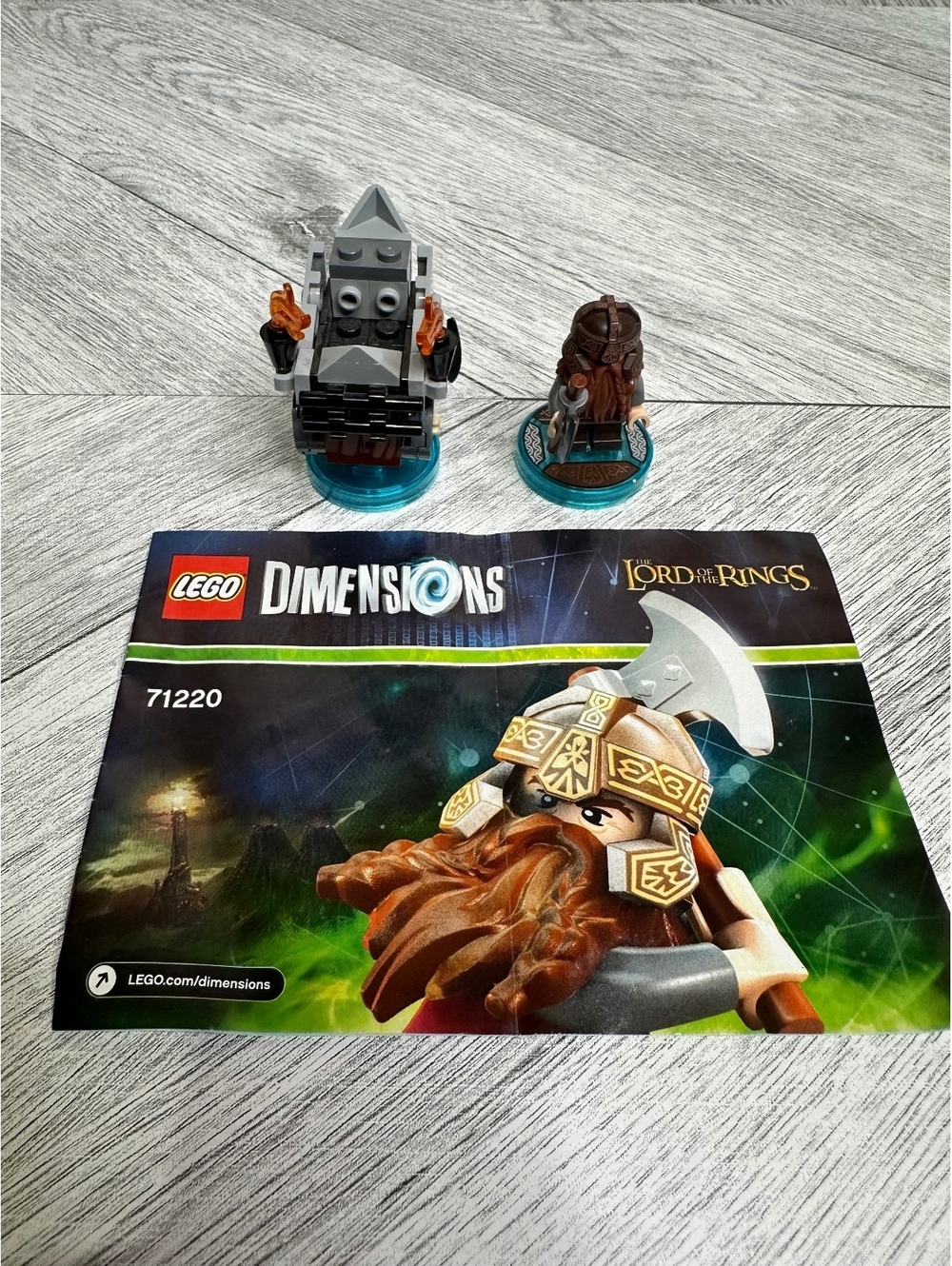 LEGO Dimensions 71220 Lord of the Rings Gimli Fun Pack Axe Chariot Complete